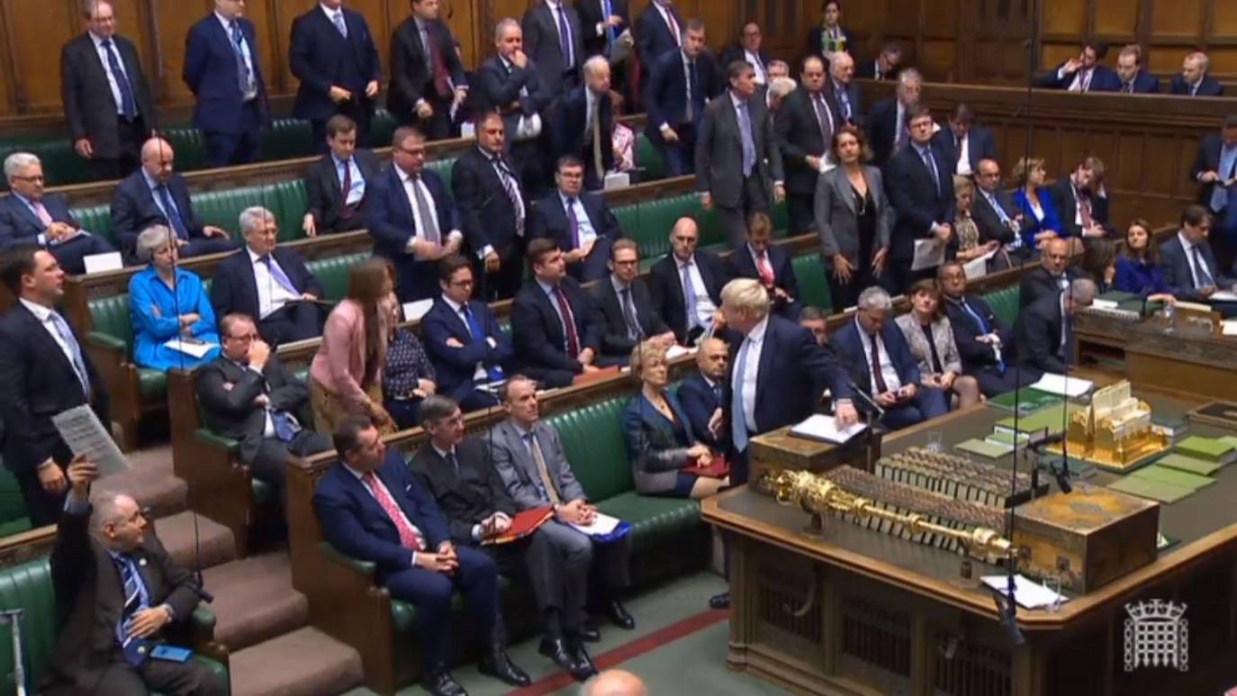 Boris Johnson, durante su intervención ante la Cámara de los Comunes.