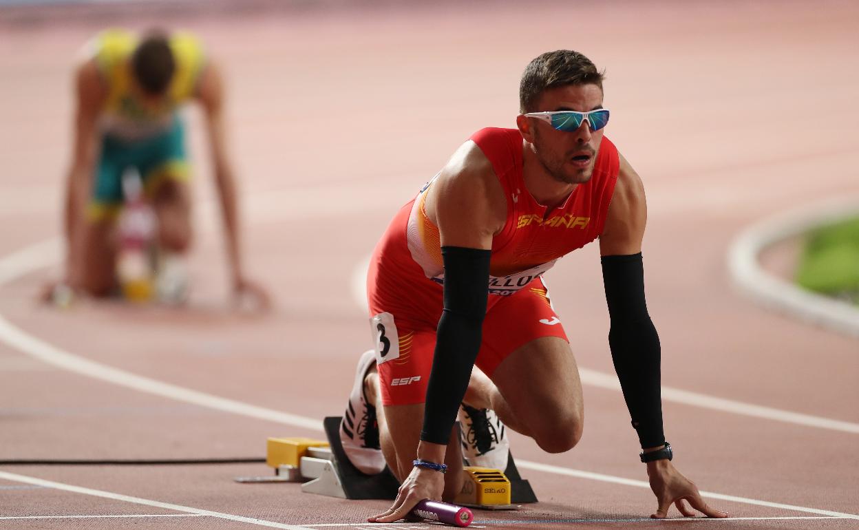 Óscar Husillos, antes de empezar la carrera