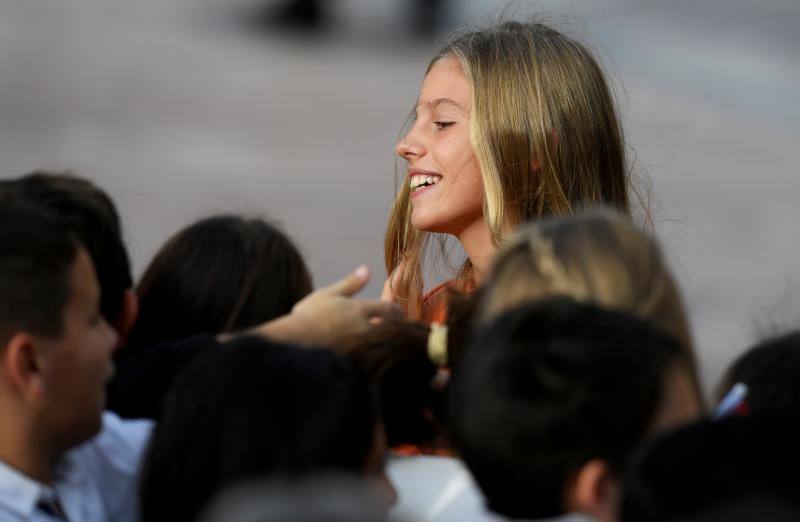 Doña Leonor llega a Oviedo en sus primeros Premios Princesa de Asturias. 