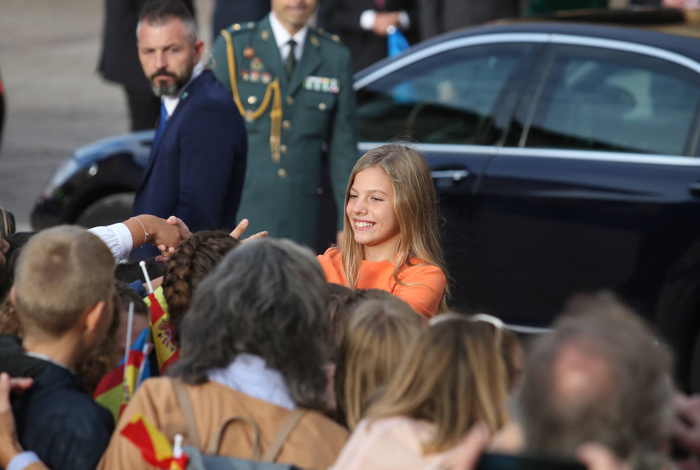 Doña Leonor llega a Oviedo en sus primeros Premios Princesa de Asturias. 