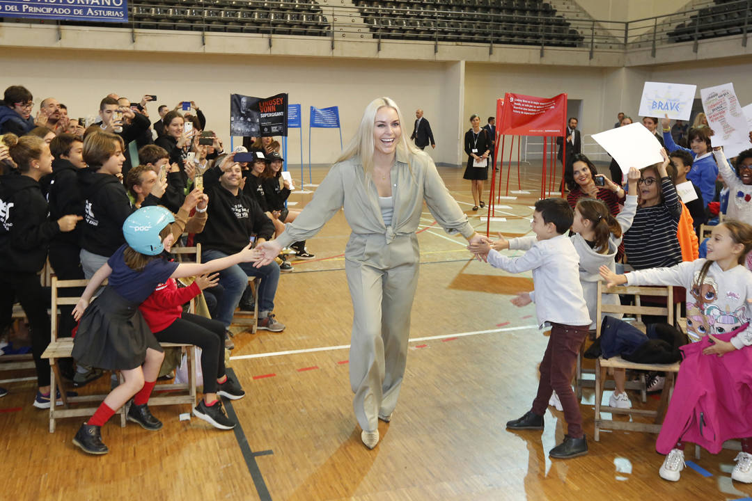 Los Premios Princesa de Asturias Salman Khan, Siri Hustdvet, Aleksandra Dulkiewicz, Lindsey Vonn, Joanne Chory, Sandra Myrna Díaz y Alejandro Portes compartieron su tiempo con los asistentes en colegios y auditorios.