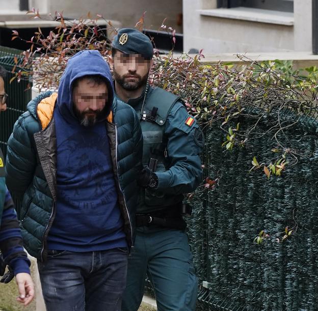 Pedro Nieva, en el momento de su detención en Vizcaya. 