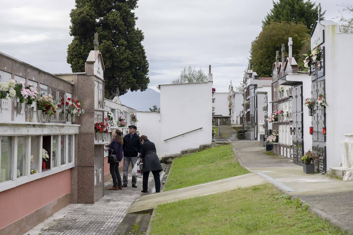 Los familiares de los difuntos que yacen en los cementerios de La Manjoya, Tudela Veguín, Olloniego y Trubia ya han comenzado a acudir a los sepulcros. 