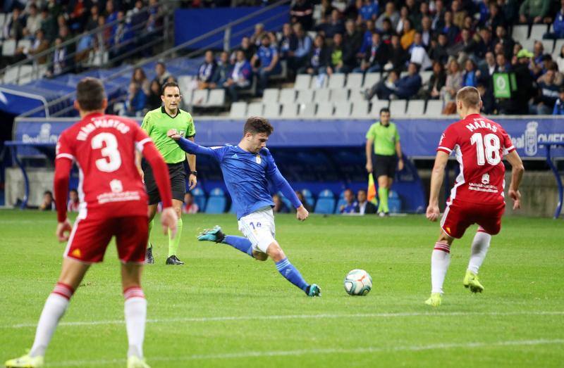 El conjunto de Javi Rozada consiguió un punto ante el Almería en el Carlos Tartiere. 