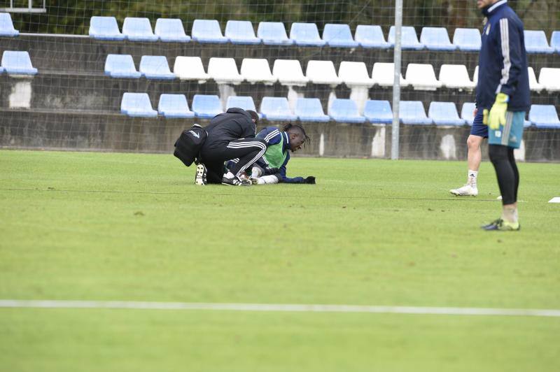 Los jugadores han preparado durante este martes el encuentro de este fin de semana frente al Huesca. 