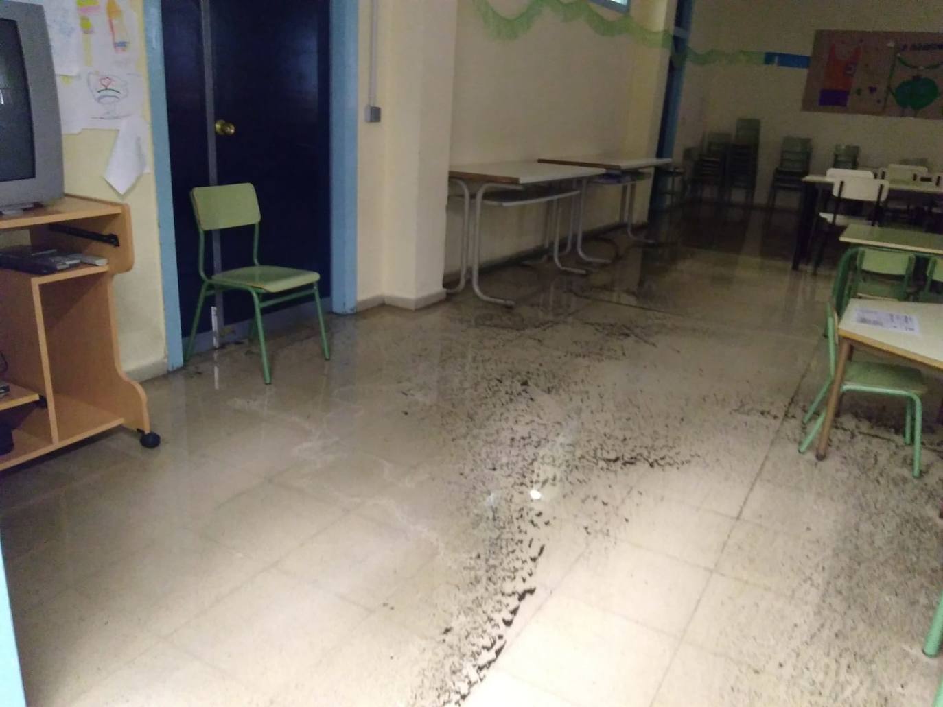 El colegio gijonés tras las lluvias