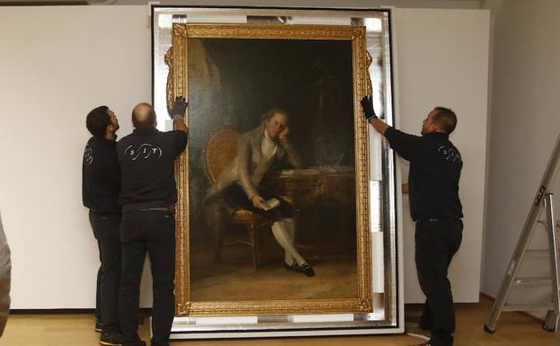 El retrato de Jovellanos del Prado ya está en Gijón