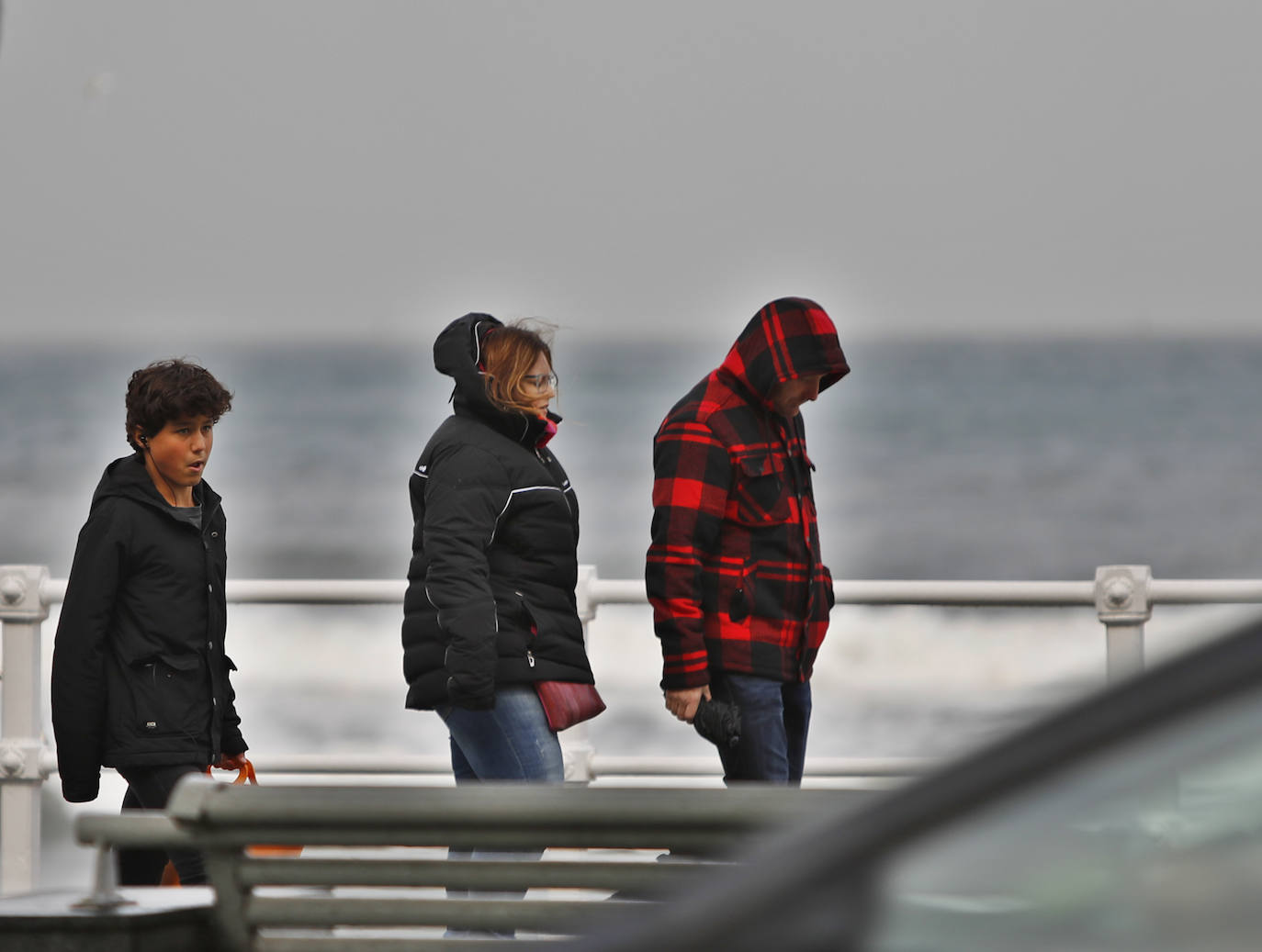 Fuertes lluvias y vientos en Gijón