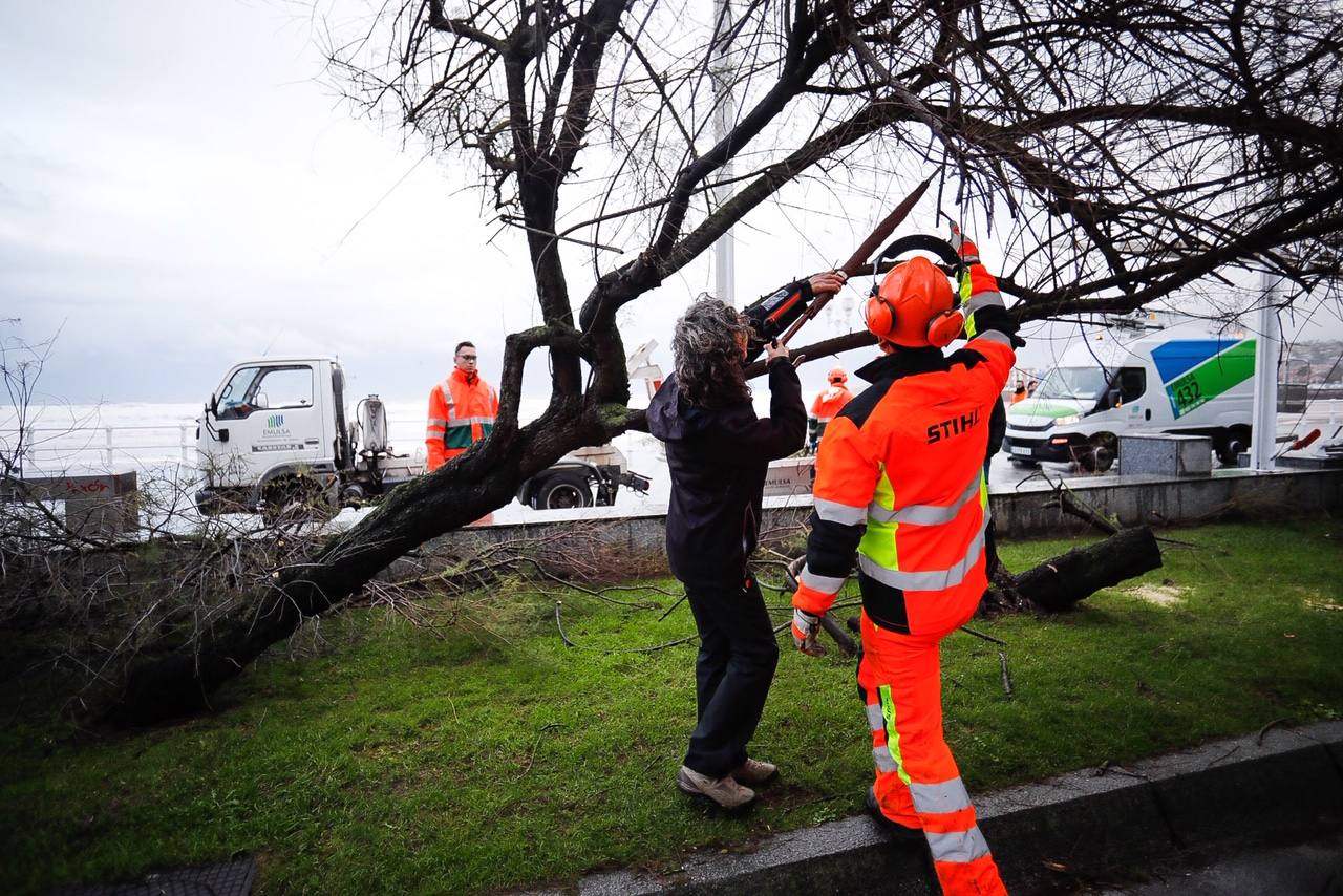 Fotos: Los destrozos que deja el temporal en Gijón