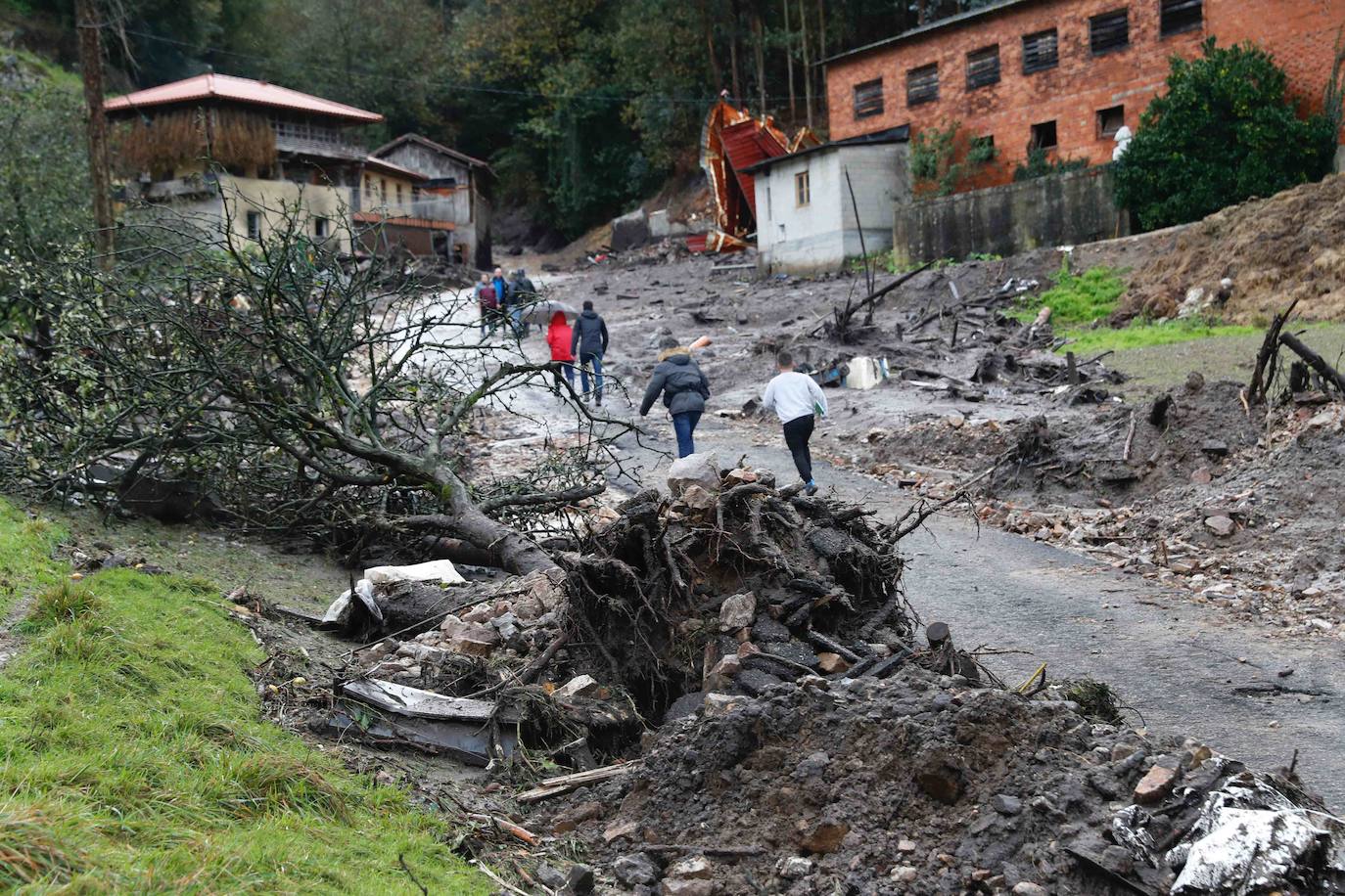 Las fuertes lluvias registradas en las últimas horas en Asturias han provocado dos desprendimientos de tierra en Villazón (Salas), uno de los cuales ha afectado a parte de una vivienda sin causar heridos, y el otro ha destrozado una nave y provocado la muerte de varios animales