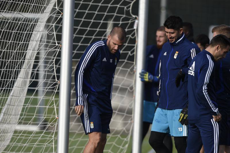 Los jugadores del Real Oviedo han preparado este jueves el encuentro contra Las Palmas. 