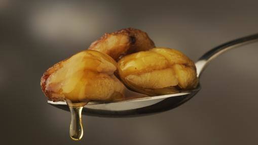 Castanas en almíbar 