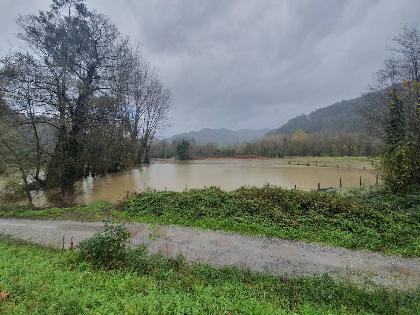 El paso de la borrasca 'Cecilia' por el Cantábrico ha dejado esta noche en Asturias fuertes rachas de viento y abundante lluvia