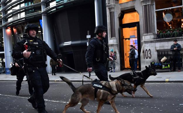 Despliegue policial tras el ataque en el centro de Londres.