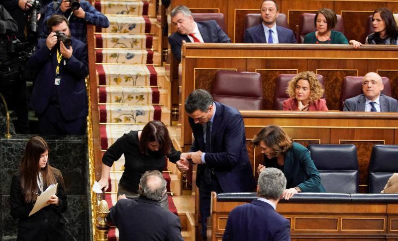 La diputada asturiana, portavoz del PSOE en el Congreso, ha tropezado este martes en las escaleras del hemiciclo cuando se dirigía a votar y se ha caído al suelo junto al escaño del presidente del Gobierno en funciones, Pedro Sánchez.