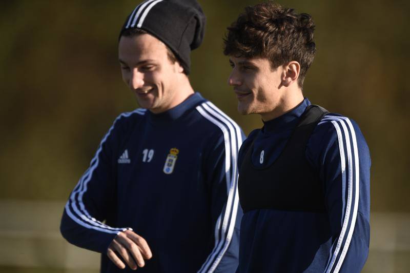 Entrenamiento del Real Oviedo este miércoles.