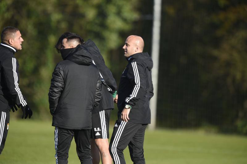 Entrenamiento del Real Oviedo este miércoles.