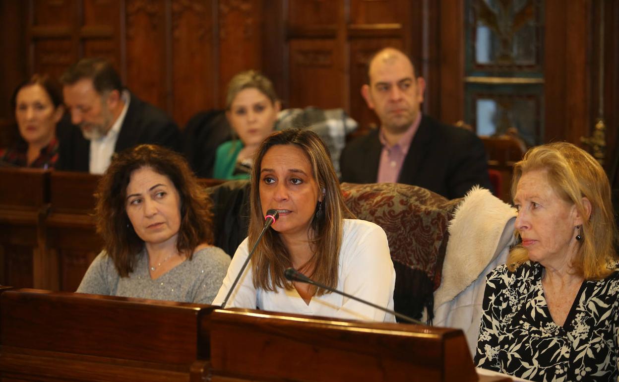 Rita Camblor, durante la exposición en la Junta General.