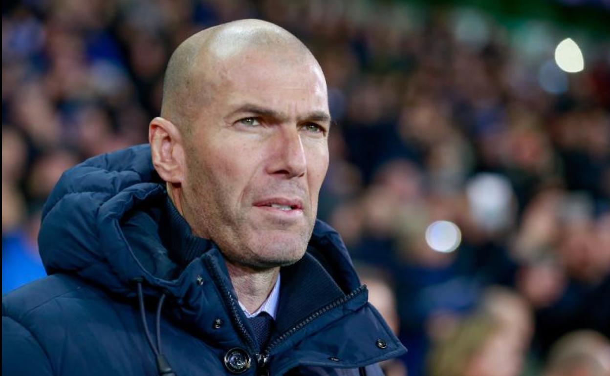 Zinedine Zidane, durante el partido ante el Brujas. 