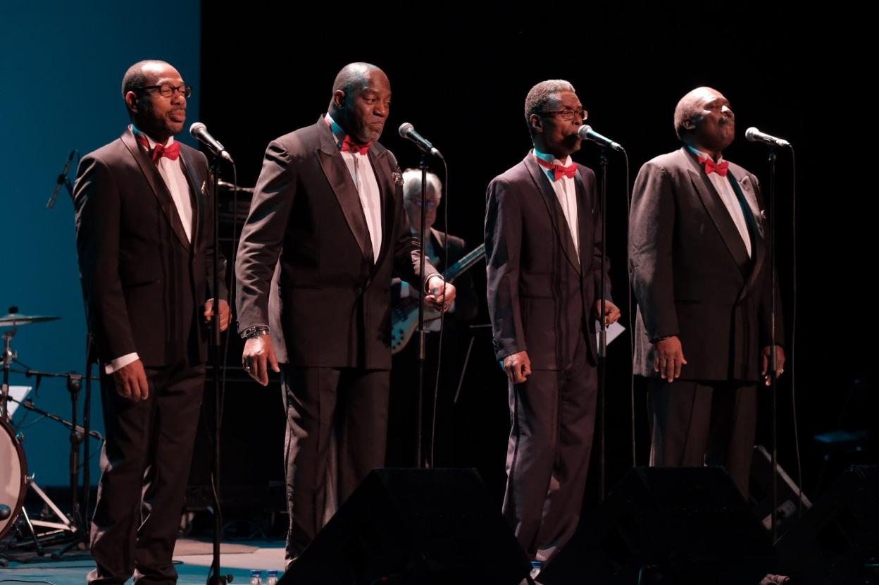 Los integrantes de The Golden Gate Quartet, anoche, en el Jovellanos. 