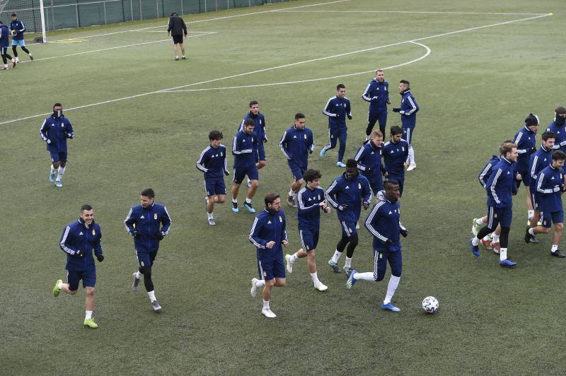 Los azules han preparado este martes el partido de Copa del Rey que disputarán el miércoles contra el Badalona. 