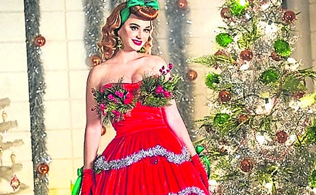 Katy Perry, vestida de árbol de Navidad.