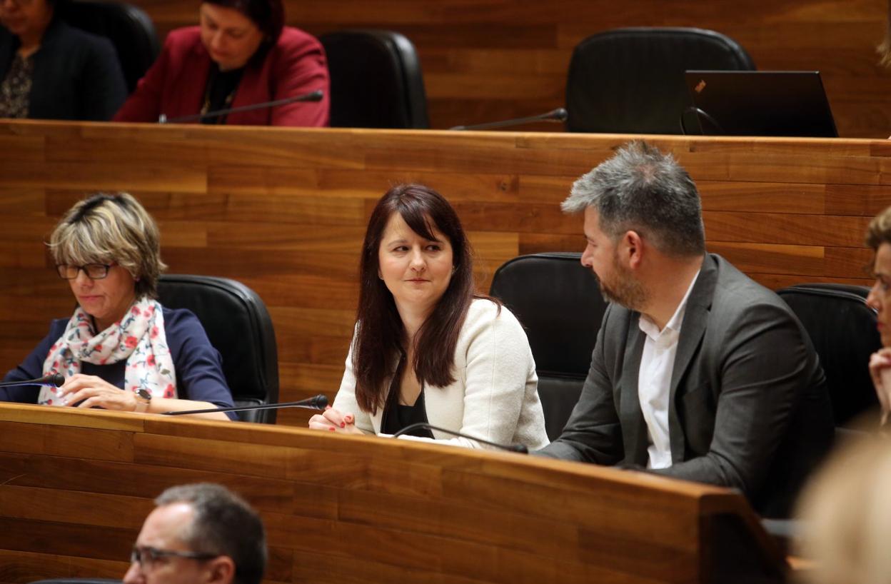 Laura Pérez Macho y Sergio García, en el pleno. 