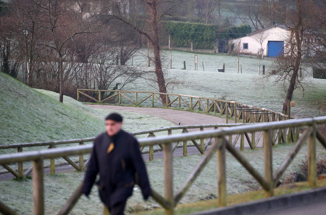 El área central de Asturias ha registrado heladas en las primeras horas de la mañana.