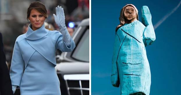 En el capítulo de esculturas que honran a vecinos ilustres también hay que destacar a la Melania Trump de Sevnica (Eslovenia). 