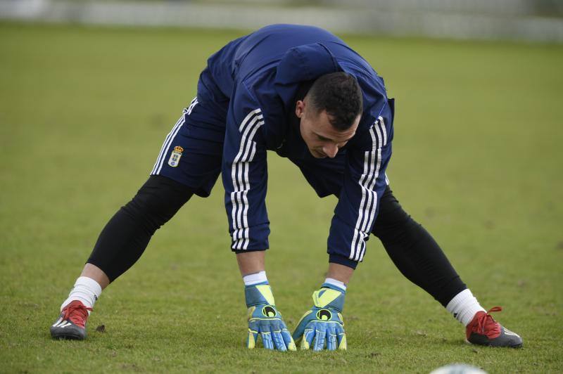 Los azules se han entrenado a las órdenes de Javi Rozada para preparar el próximo encuentro frente al Almería. 