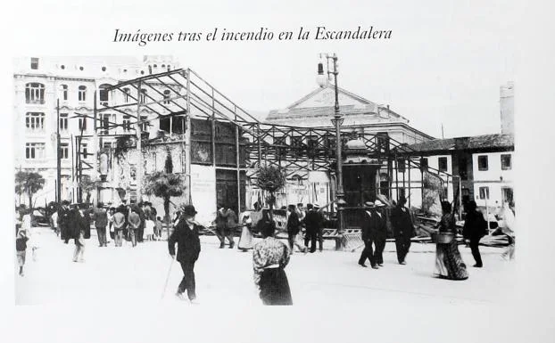 La plaza tras el incendio del cine el 21 de sepriembre de 1906.
