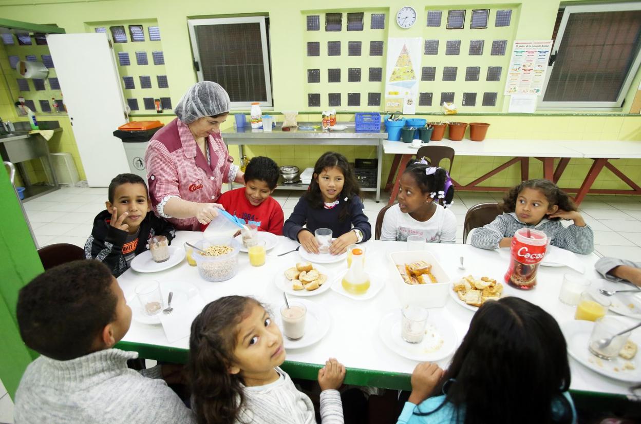 El comedor del colegio San Pedro de Los Arcos. 