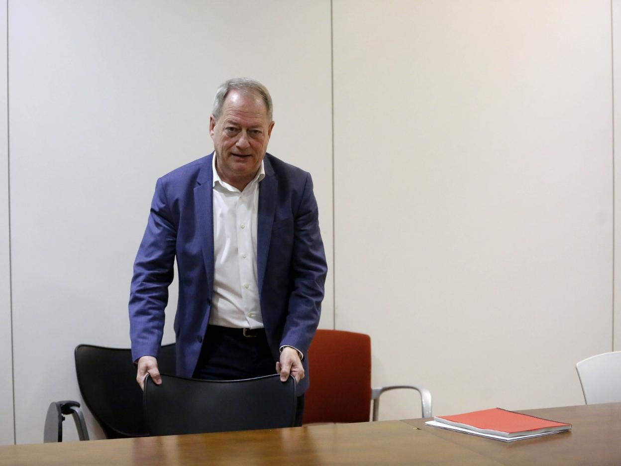 Aurelio Martín, tras la reunión de la junta de gobierno. 