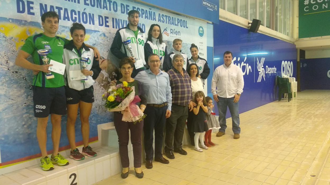 Sergio Campos, Paloma Marrero, César Castro, Helena Robla, Hugo Sánchez y Laura Pérez, los mejores nadadores de esta edición del Trofeo Alberto Balbín. 