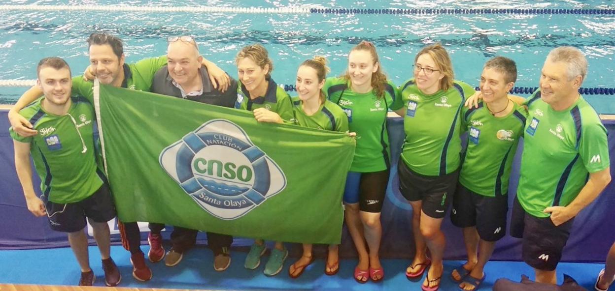 Integrantes del equipo del Santa Olaya en el nacional máster. 