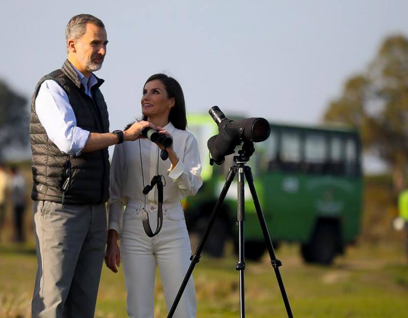 Los Reyes de España, Felipe VI y Doña Letizia, han presidido este viernes en el teatro Salvador Távora de Almonte (Huelva) el congreso científico de clausura de la conmemoración del 50 aniversario del Parque Nacional de Doñana. 