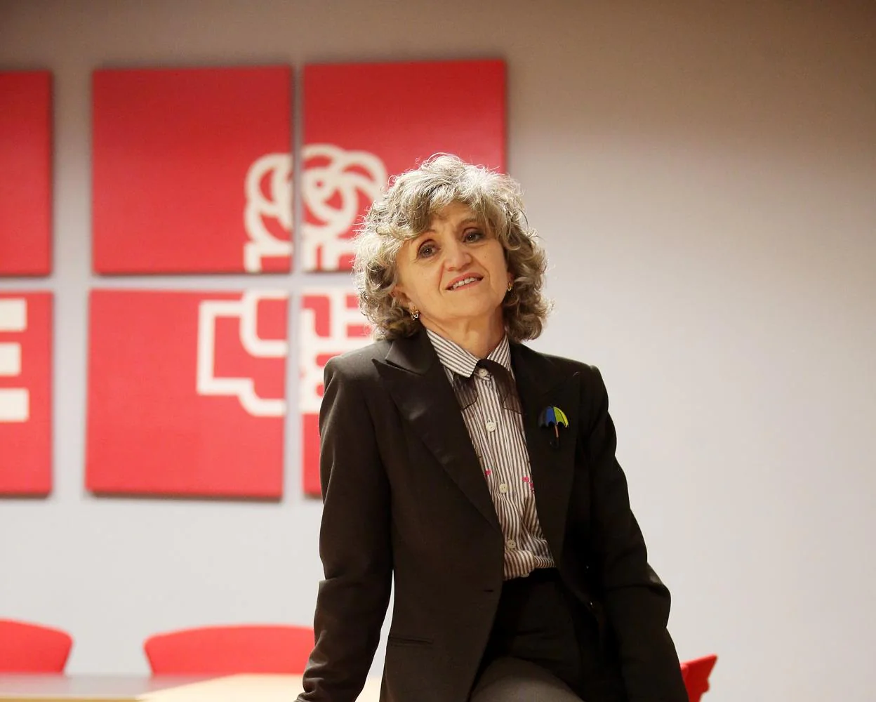 María Luisa Carcedo, en la sede de la Federación Socialista Asturiana. 