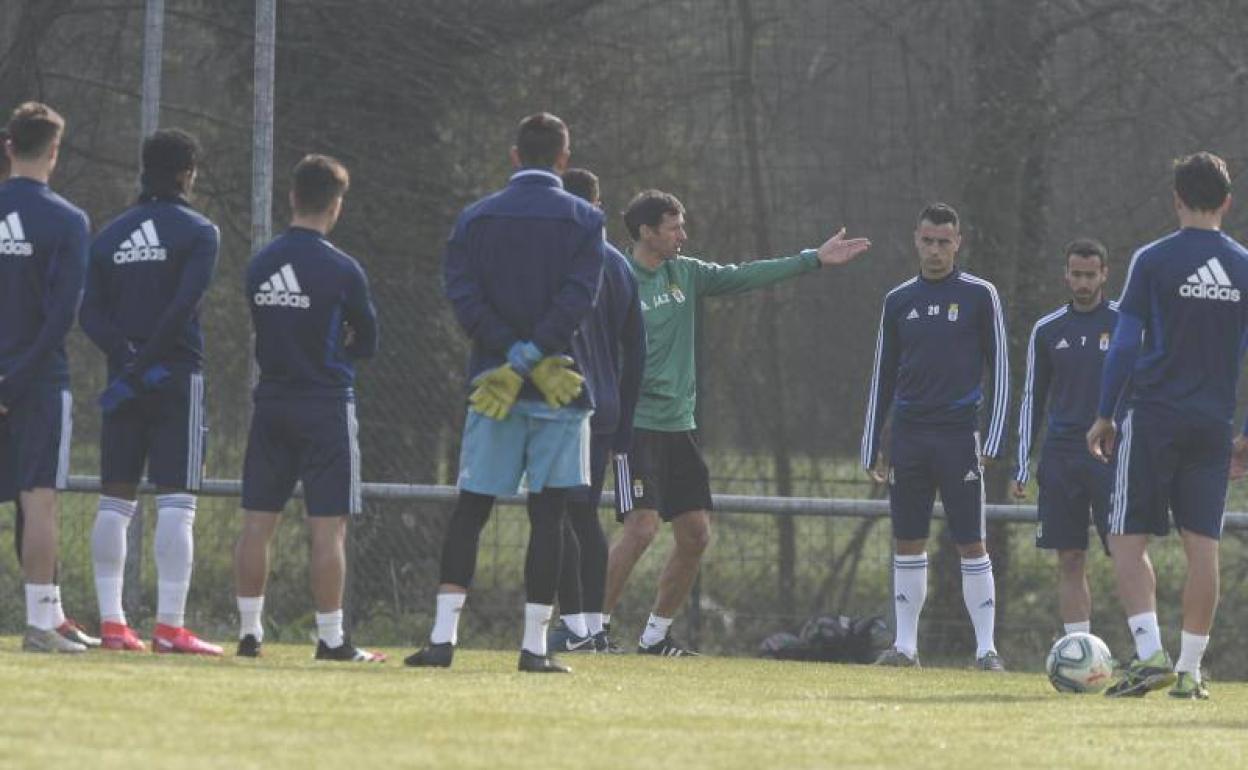 Sesión de entrenamiento del Real Oviedo.
