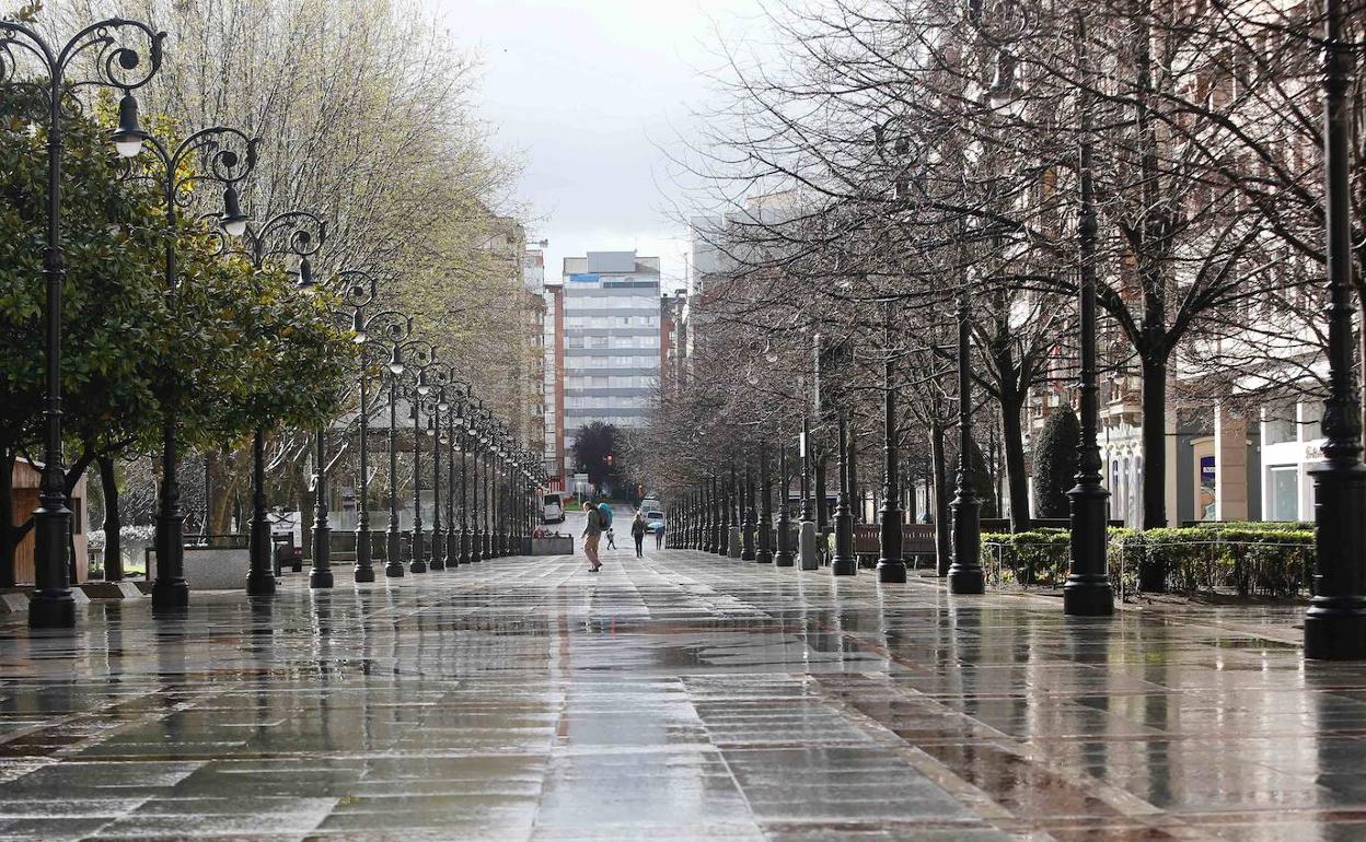 Paseo de Begoña en Gijón, esta mañana.