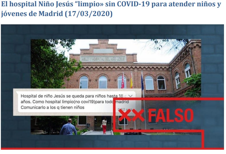 El hospital Niño Jesús "limpio", sin coronavirus, para atender a menores en Madrid. 