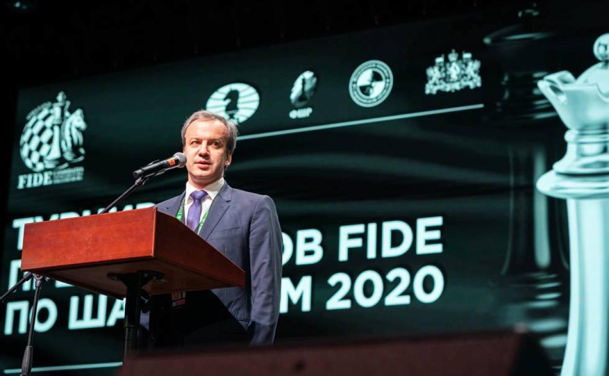 El presidente de la Federación Internacional de Ajedrez, Arkadi Dvórkovich. 