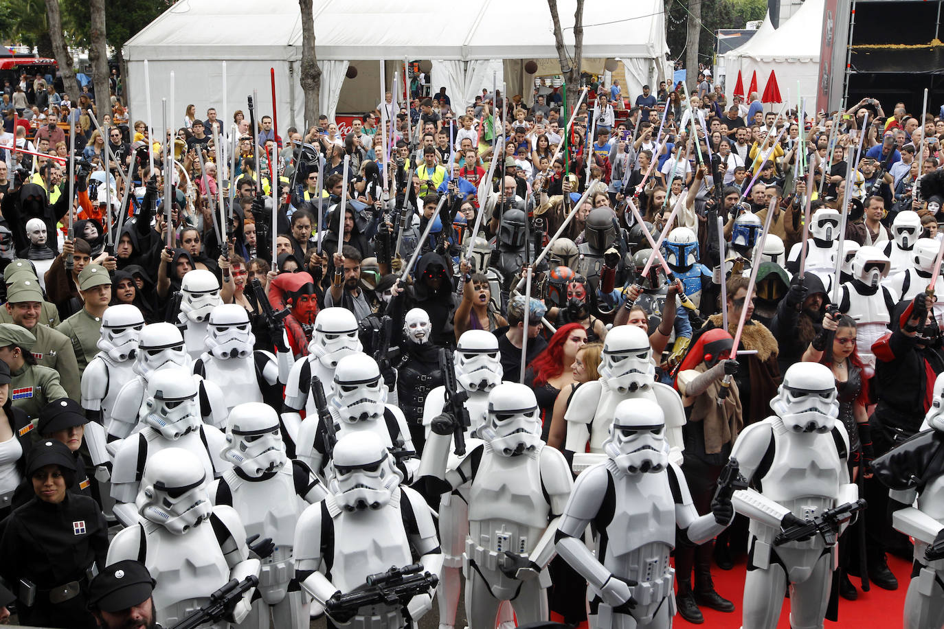 Desfile de Star Wars. 