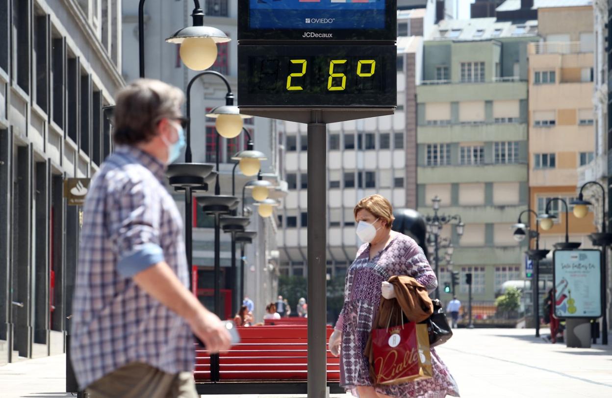 Termómetro en el centro de Oviedo. 