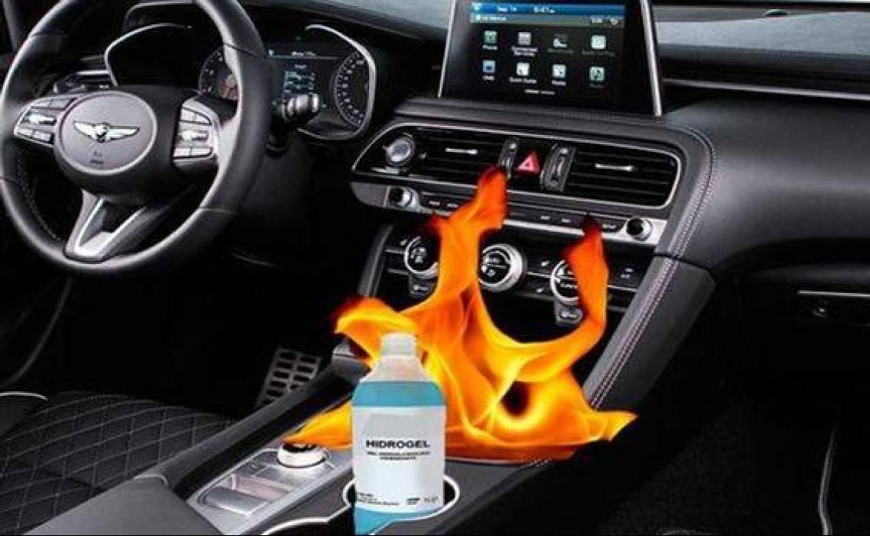 ¿Es peligroso dejar un bote de hidroalcohol en el coche?
