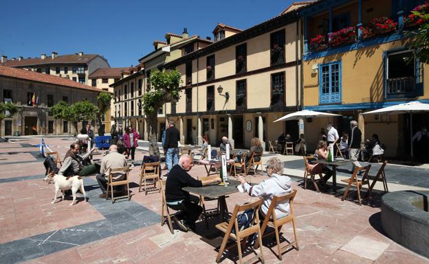 Una terraza en Oviedo. 