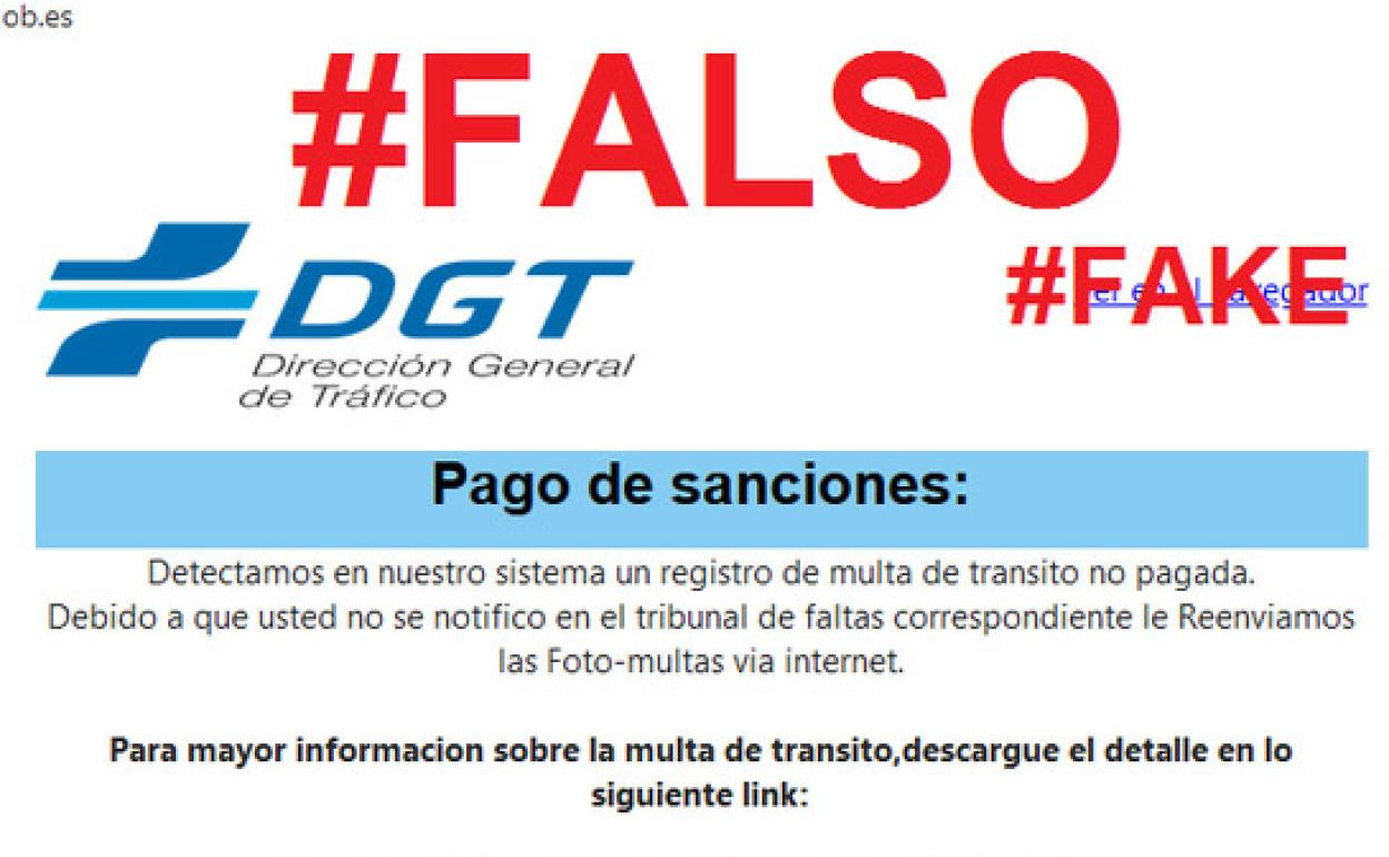 La DGT alerta de un nuevo falso email que reclama el pago de una multa