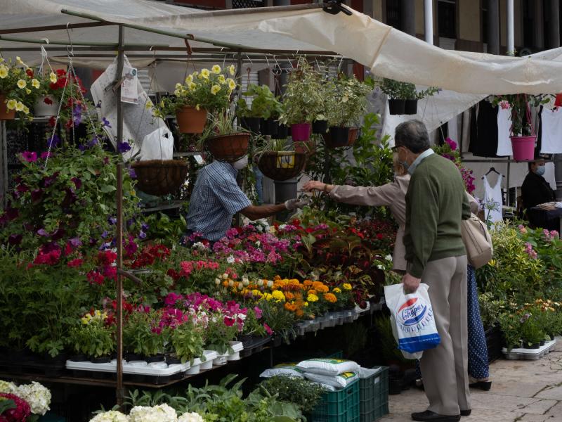 Fotos: La plaza, con mascarillas, geles y distancia social