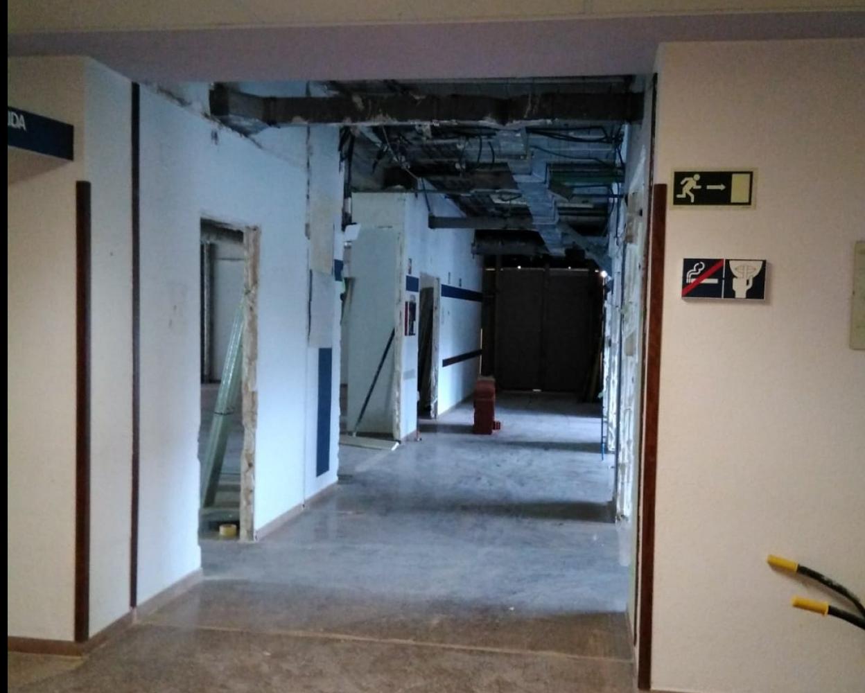 Estado de las obras en el hospital en marzo. 