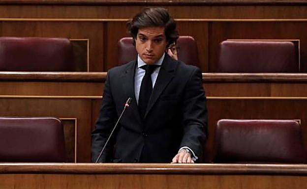 El diputado asturiano de Vox, José María Figaredo, este jueves en el Congreso.