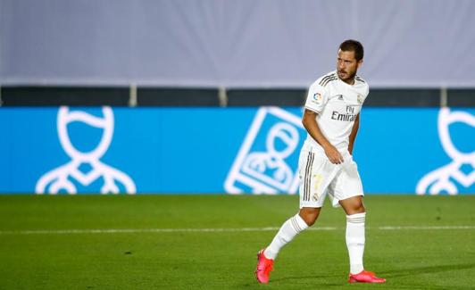 Hazard, durante el partido ante el Mallorca. 